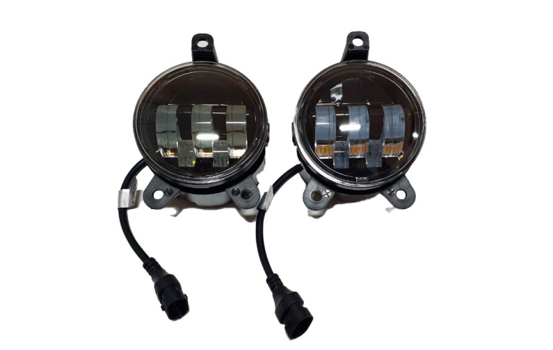 Фара п/туман. /Г-3302 Бизнес/ 5 LED 30W 10-30V 90*90*72 белый+желтый, встраиваемая (2 шт)