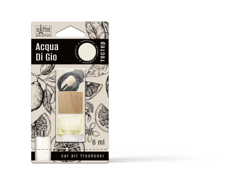 Ароматизатор подвесной Aroma Glass линейки Eiffel elite perfume Аква ди джио 6 мл