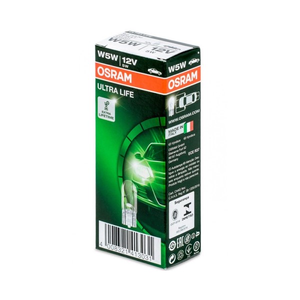 Лампа габарит. 12V W5W T10 без цок. W2.1x9.5d ULTRA LIGHT