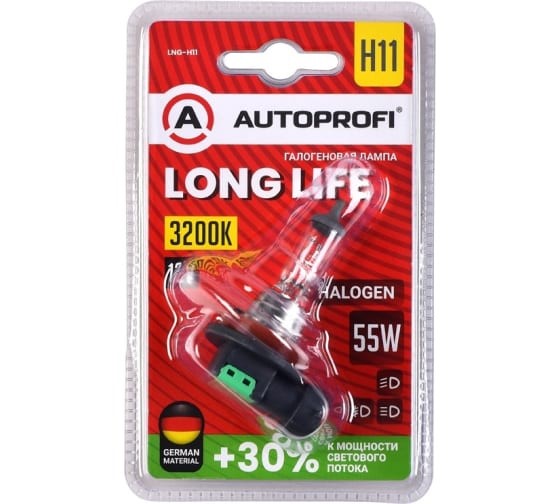 Лампа H11 12V 55W PGJ19-2 +30% LONG LIFE