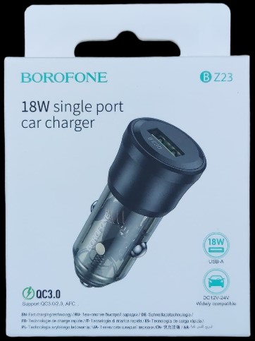Зарядное устр-во в прикур. 1 USB 3.0A QC3.0 черный