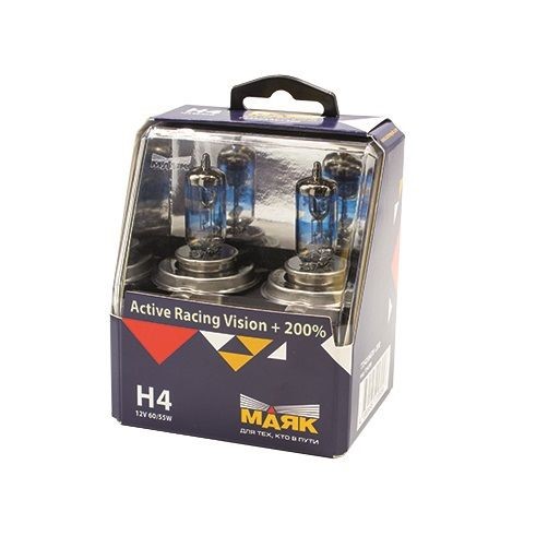 Лампа H4 12V 60/55W P43t набор +200% Active Racing Vision