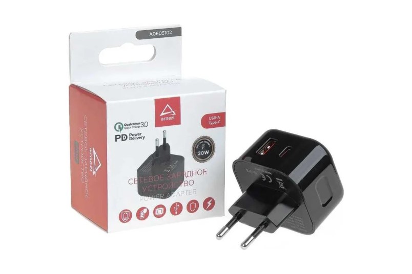Зарядное устр-во сетевое USB-A (Type-C) PD 20W