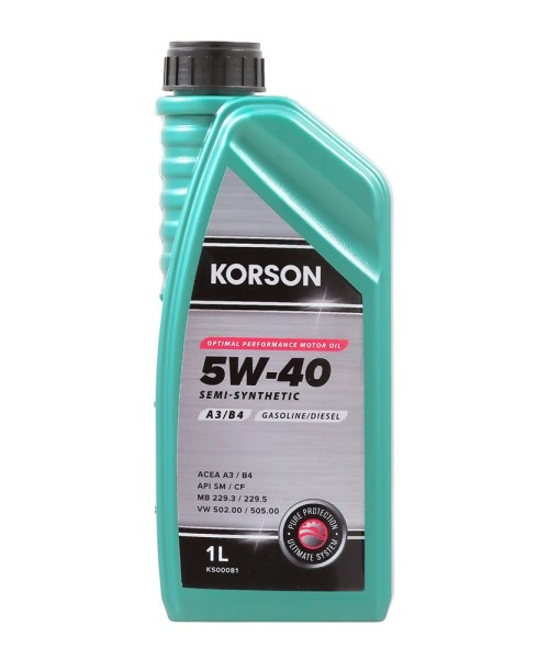Масло моторное KORSON 5W40 A3/B4 (1л.) полусинтетическое.