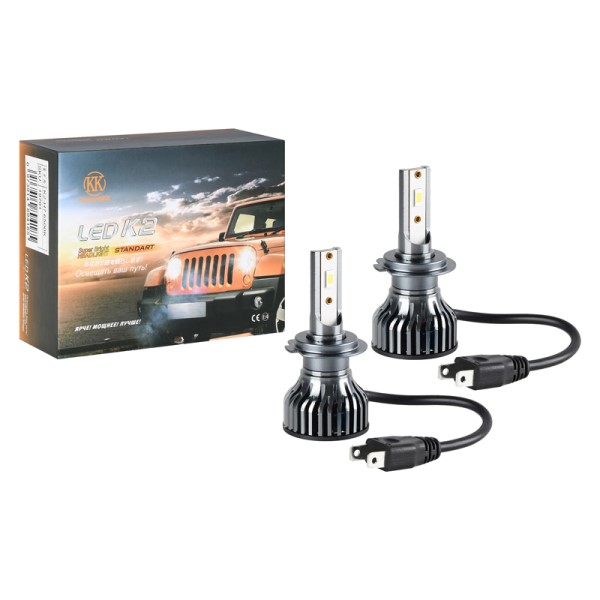 Лампа H7 12V LED 60W/3000LM 6500K 2 шт (со встр. вентилятором)