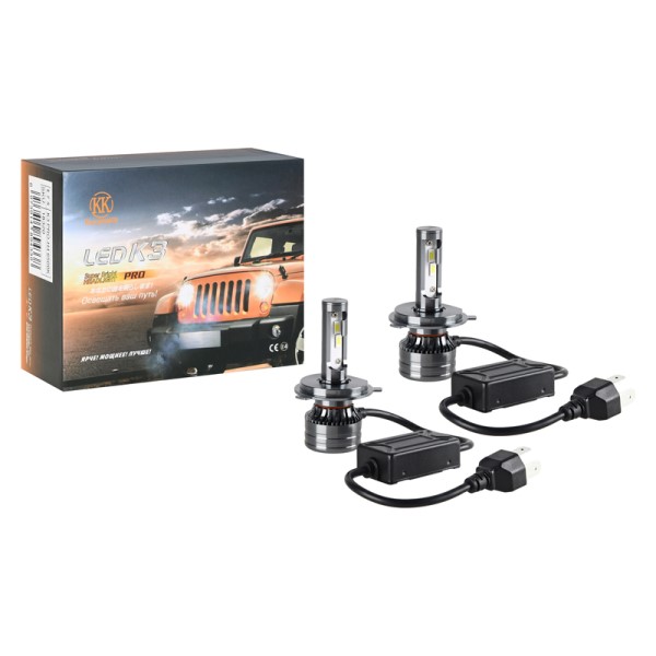 Лампа H4 12V LED 60W/3000LM 6500K 2 шт (со встр. вентилятором)