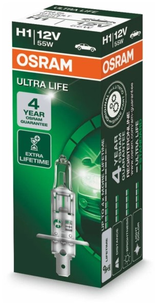 Лампа H1 12V 55W P14,5s ULTRA LIFE