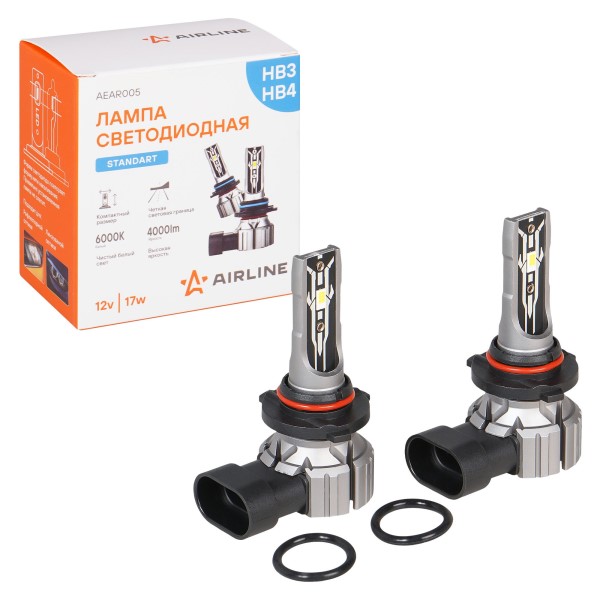 Лампа HB3/HB4 12V LED 17W 4000LM 6000K 2 шт (Белый) для рефлект./линз. оптики STANDART