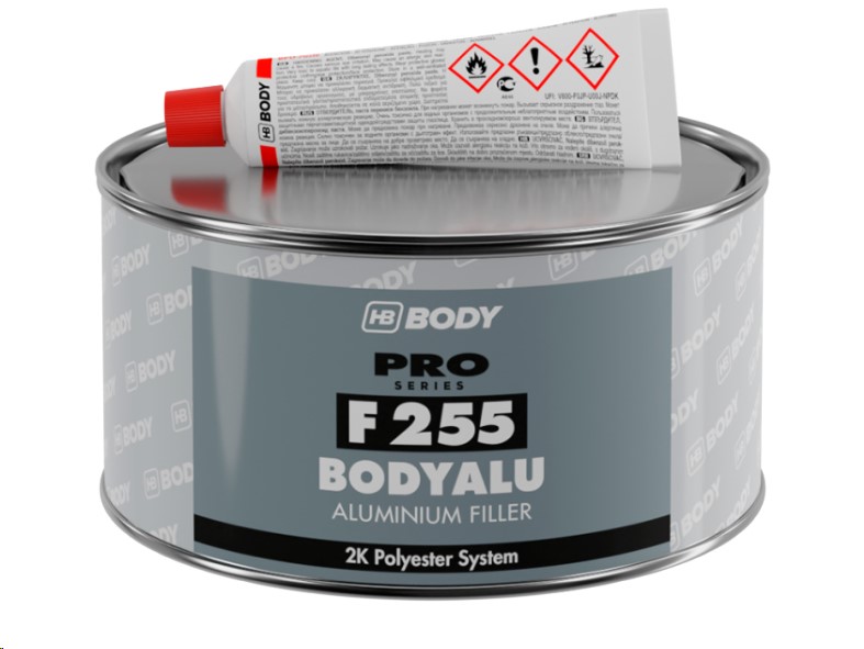 Шпатлевка Body PRO F255 ALU 1 кг с алюминиевым наполнителем 2K