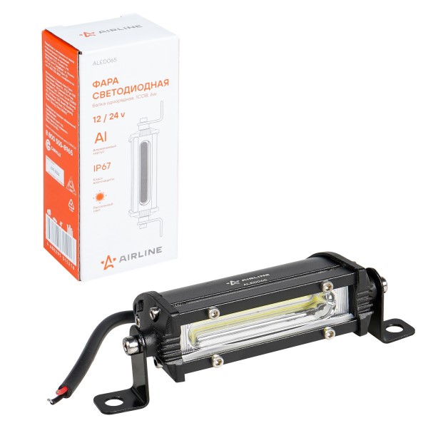 Фара светодиодная дополнительная 1 COB (12LED) 6W (Балка) 12-24V 108*30*47 однорядная, направленный свет
