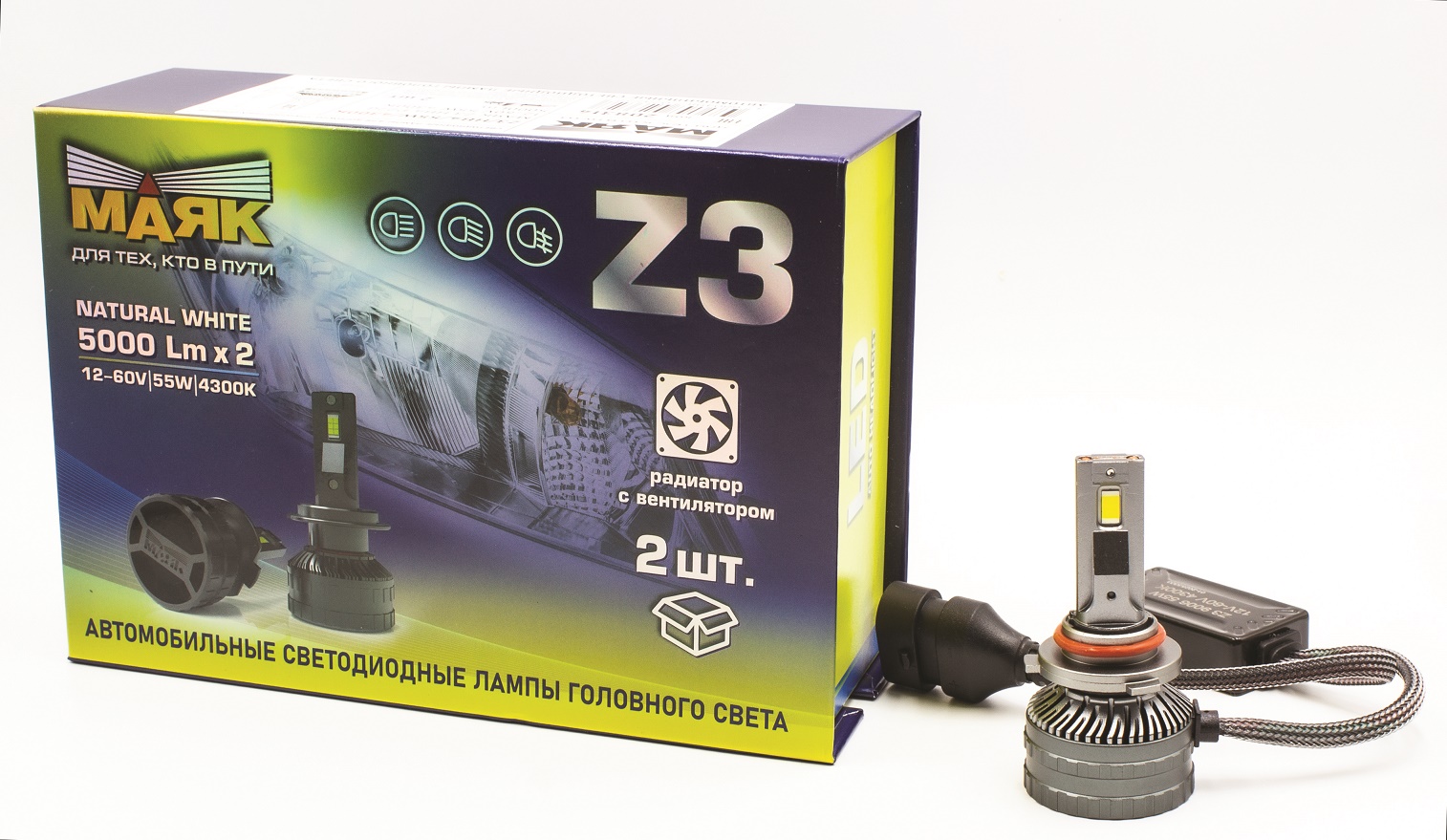 Лампа HB4 12V LED Z3 5000LM 4300К 2 шт