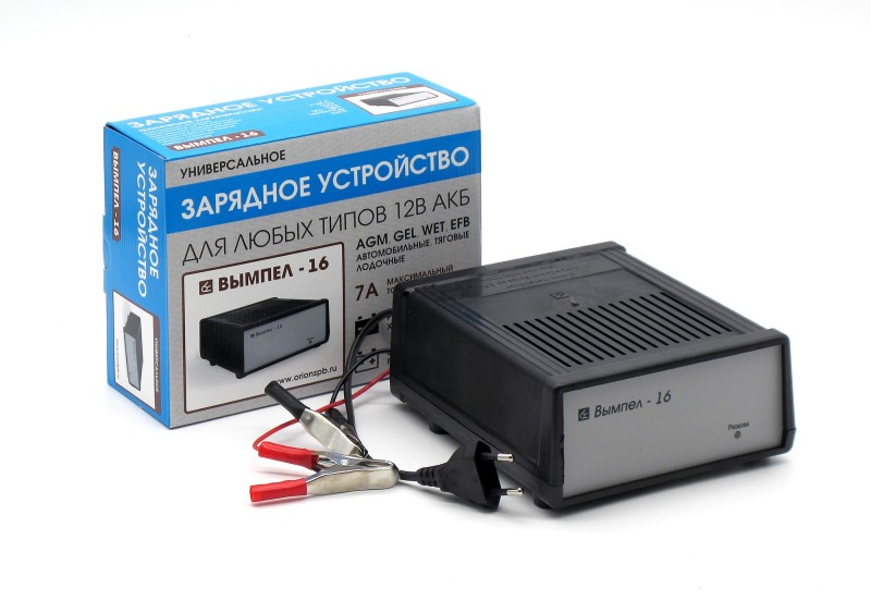 Устройство зарядное Вымпел-16 12В 7А (универсальное, AGM, GEL, WET, EFB)