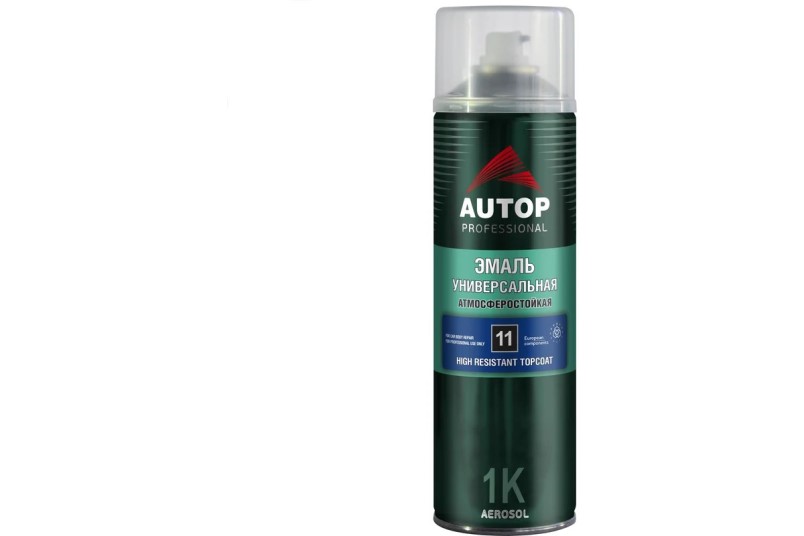 Краска спрей AUTOP алкид. Черная глянцевая 650 мл №11