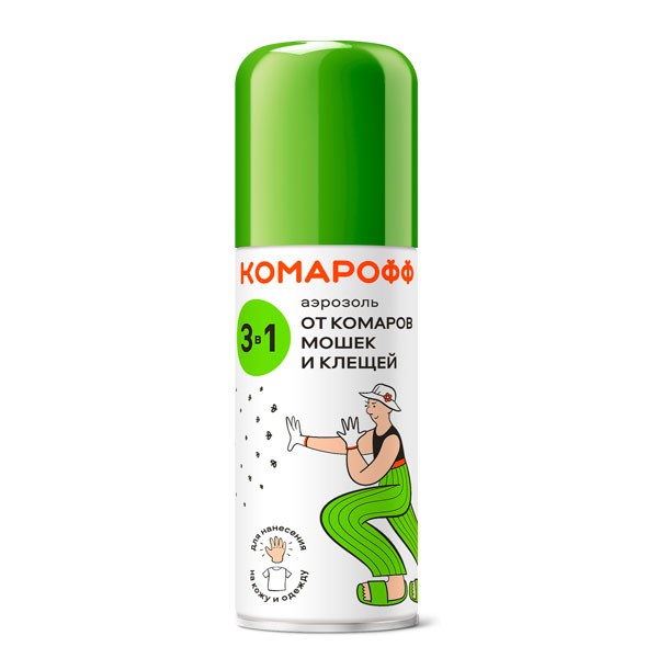 Средство от укуса насекомых 100 мл Комарофф 3 в 1 (аэроз.)