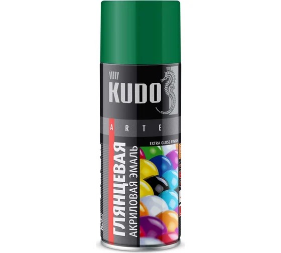 Краска спрей KUDO акрил. Зеленая глянцевая RAL 6029 520 мл