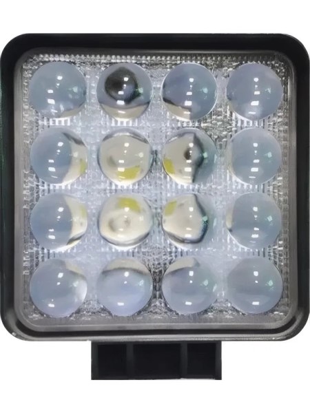 Фара светодиодная дополнительная 16 LED 3D линзы 12-24V (квадрат) 106*120*45 дальний
