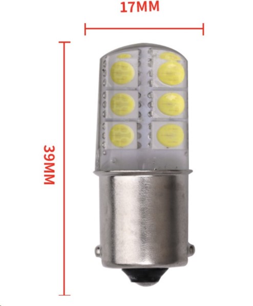 Лампа 1-конт. 12V P21W S25 12 SMD с цок. BA15s силикон