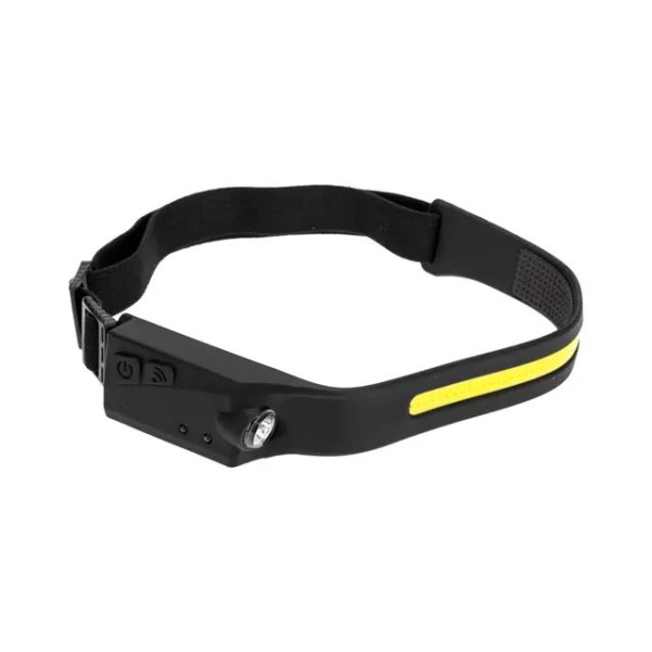 Фонарь налобный COB+LED, аккумуляторный, гибкий с датчиком движения -D- арт:75-8008