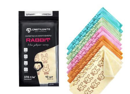 Салфетка из микрофибры набор из 10 шт 30*30 см СА-818 Rabbit -D- арт:24336
