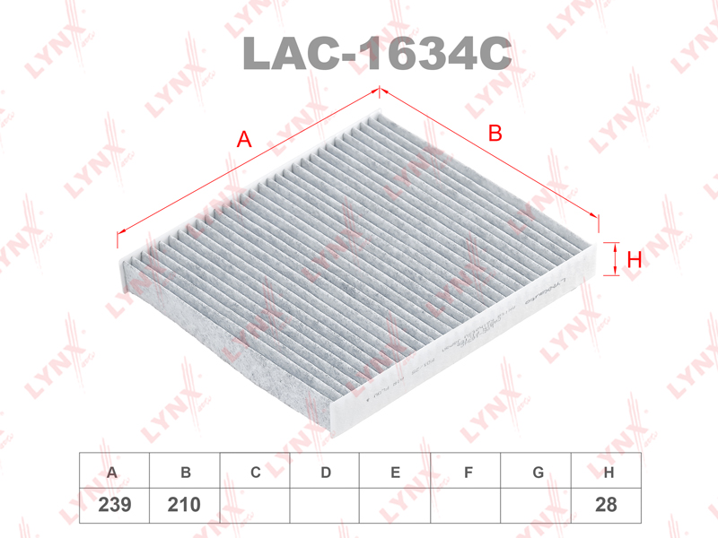 Фильтр салонный Hyundai Palisade с 2018 г. угольный -D- арт:LAC1634C