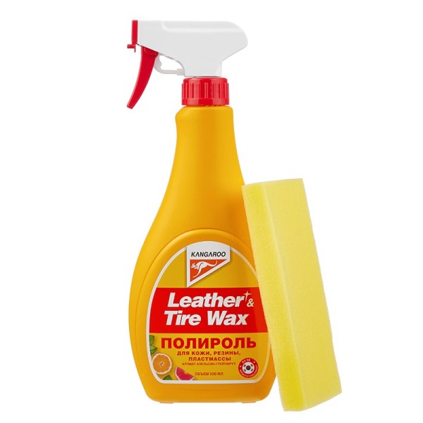 Полироль пластика и резины 500 мл Leather &amp; Tire Wax (триггер) универсальный, аромат апельсин грейпфрут -D- арт:330128