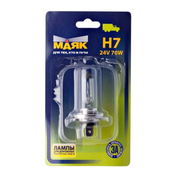 Лампа H7 24V 70W Px26d в блистере -D- арт:54730/BL