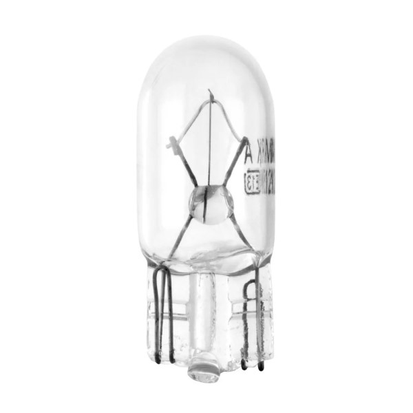 Лампа габарит. 12V W5W T10 без цок. W2.1x9.5d -D- арт:61205бц/10