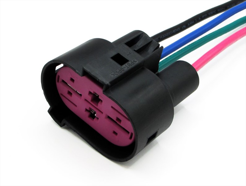 Разъем 1J0906234 (4pin) 4 конт к вентилятору радиатора охлаждения двигателя для Audi, Haval, Seat, Skoda, Volkswagen -D- арт:AX6504