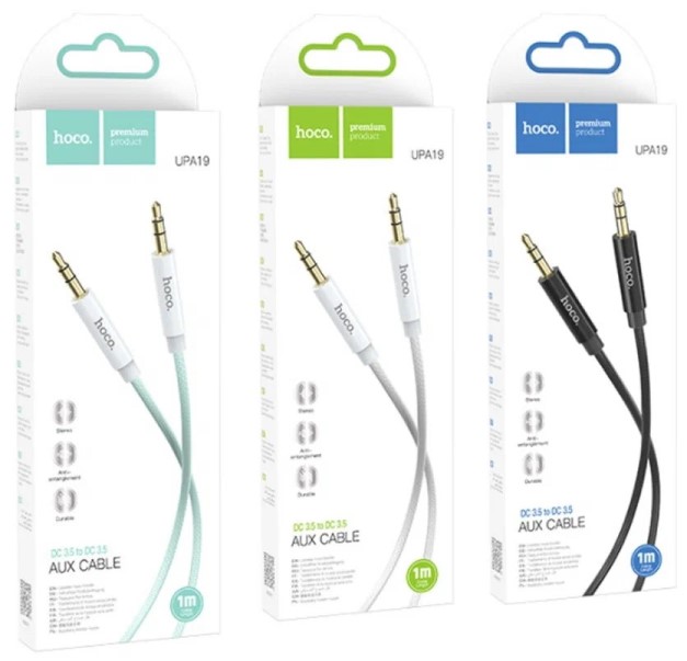 Аудиокабель AUX - удлинитель на гнездо 3,5 jack 1 м, белый -D- арт:UPA19 W