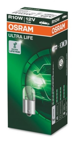 Лампа габарит. 12V R10W G18 с цок. BA15s ULTRA LIFE -D- арт:5008ULT