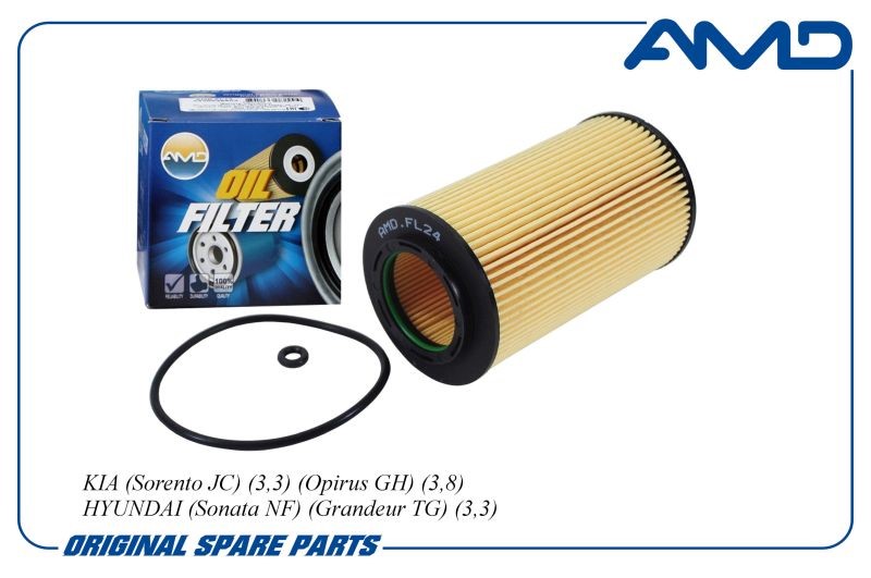Фильтр масляный Kia Sorento 3.3 Hyundai Sonata 3.3 -D- арт:AMD.FL24
