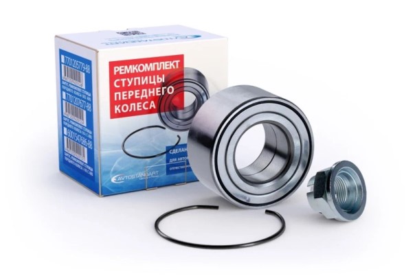 Подшипник ступицы Renault Logan Sandero Lada Largus XRAY Vesta перед. без ABS /гайка+стопор/ -D- арт:AS012750