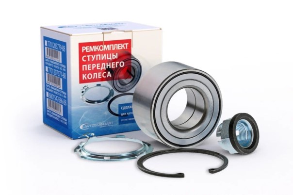 Подшипник ступицы Renault Logan Sandero Lada Largus перед. с ABS до 2010 г. /гайка+стопор+шайба/ -D- арт:AS012749