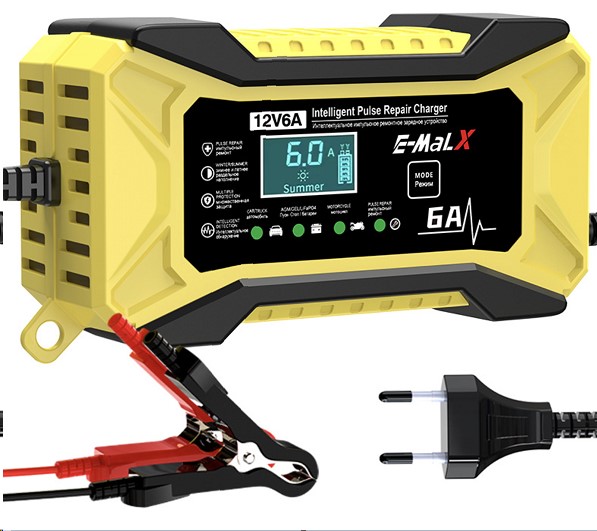 Устройство зарядное E-MaLX 6А/12В до 100Ач (интеллектуальное) с ЖК-экраном -D- арт:SC-12V6A-ZU