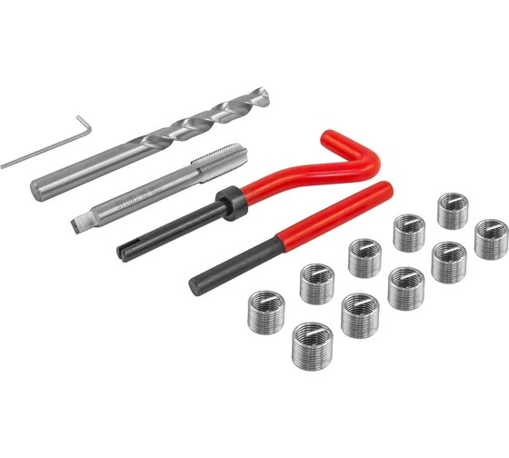 Набор для восстановления резьбы M10*1,25 (15 предметов) -D- арт:TRIS10125