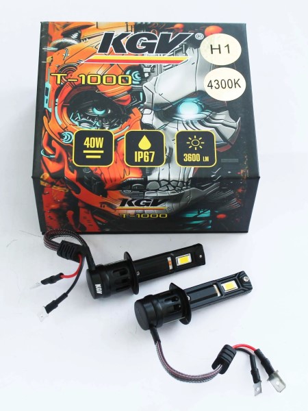 Лампа H1 12V LED 40W/3600LM 4300K 2 шт с вентилятором