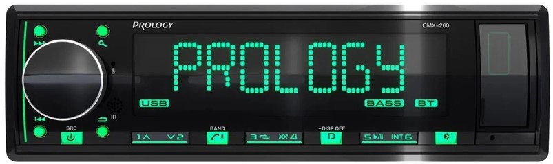 Автомагнитола Prology CMX-260 медиа-ресивер 1din USB, AUX, BT, FLAC, MP3, 4*55 Вт