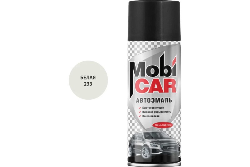 Краска спрей MobiCar акрил. № 233 Белая 520 мл