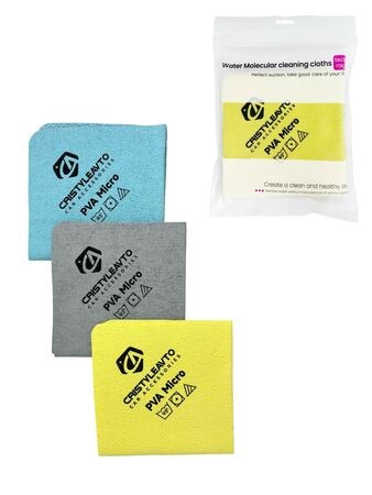 Салфетка из замши PVA Micro 350 гр/м2 3 шт. в пакете/30*30 см/ СА-307