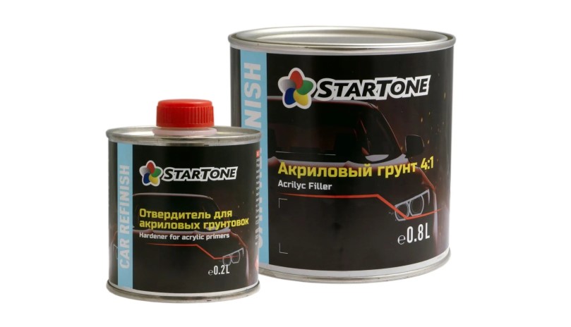 Грунтовка Акрил. 4+1 2К наполнитель серая (0,8 л.+ 0,2 л. отверд.)