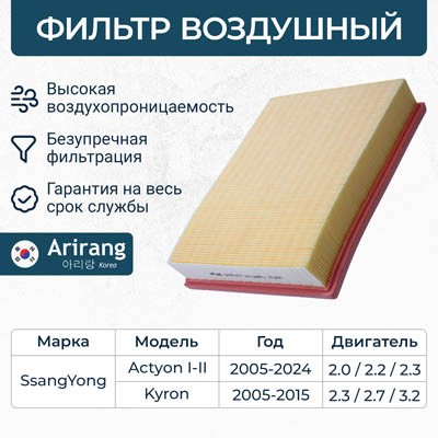 Фильтр воздушный SsangYong Kyron Actyon