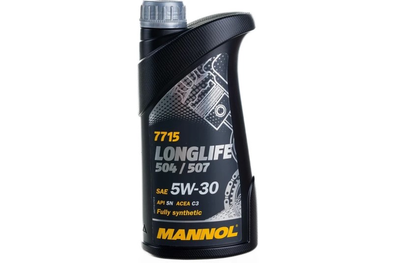 Масло моторное MANNOL LongLife 504/507 7715 5W30 SN C3 (1л.) синтетическое (бенз., диз.)