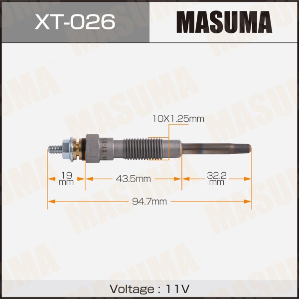 Свеча накаливания MASUMA  PT-151 /2L, 2L-T, 3L   (1/10/100)