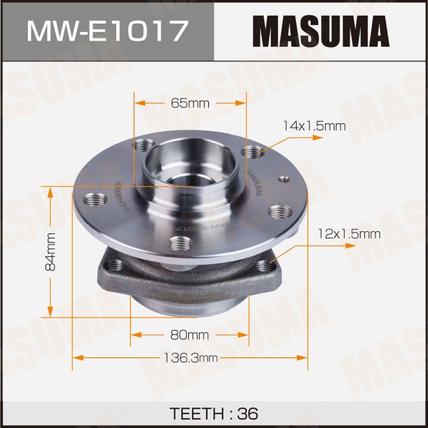 Ступичный узел MASUMA front AUDI A3, SKODA OCTAVIA  08-  (with ABS)