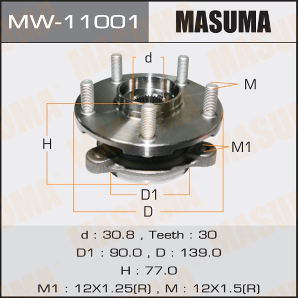 Ступичный узел MASUMA front TOYOTA AURIS / NDE150, NRE150 (with ABS)