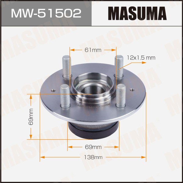 Ступичный узел MASUMA rear HONDA JAZZ, FIT / GE#