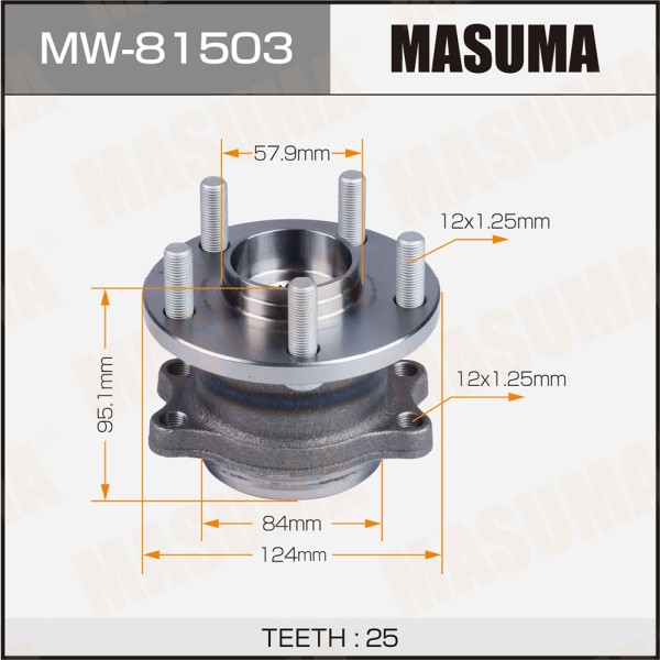Ступичный узел MASUMA rear SUBARU LEGACY, LEGACY B4 / BP9, BL5  (with ABS)