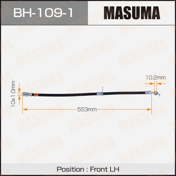 Шланг тормозной MASUMA T- /front/ Corona, Carina, Caldina #T19#,#T21# LH