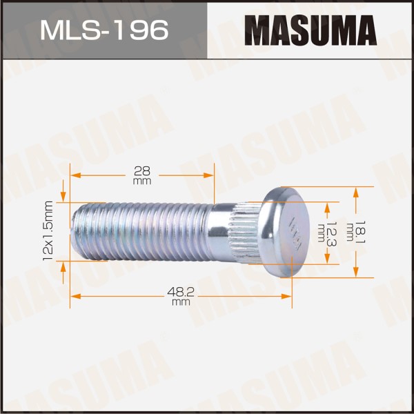 Шпилька MASUMA 12x1.5мм, L=48.2мм / Honda OEM_90113-S84-901