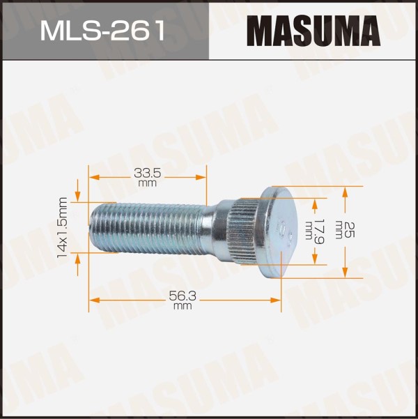 Шпилька MASUMA 14x1.5мм, L=56,3мм / Ssangyong